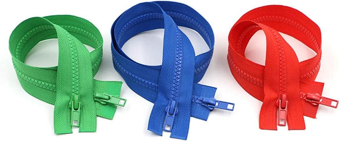 Cremalleras de costura, cremalleras en espiral de nailon, cremalleras, 2 piezas Cremalleras de resina con cremallera de doble extremo abierto 50/200 cm Chaqueta de plumón/Abrigo Cremallera Accesorios