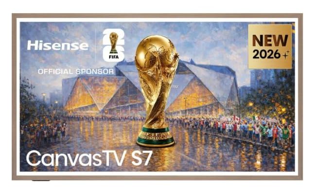 Hisense Telewizor QLED 144 Hz 55" 4K 55S7S, Hi-Matte Display, Audio 2.0.2 Tuned by Devialet, VIDAA OS, Dolby Vision IQ, Native 144 Hz, Art Gallery, 4 HDMI 2.1, Wifi, Bluetooth, AirPlay