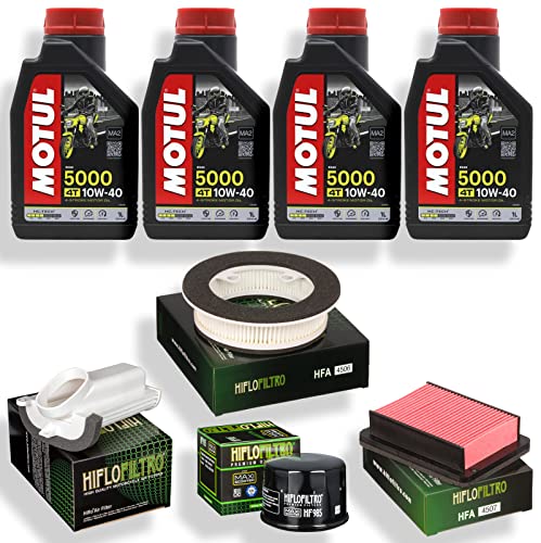 Set Service Komplett Hiflo Ölfilter HF147 Luftfilter Hiflo HFA4507+4508+4506+4LT Öl Motul Kompatibel Mit Yamaha XP 500 T Max 2008 2011