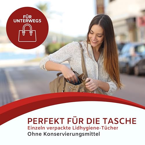 BlephaCura Salina 20x Tücher zur Augenreinigung und Lidhygiene, 100% Viskose, sterile befeuchtete Einmaltücher, Augen-Reinigungspads zur Augenpflege