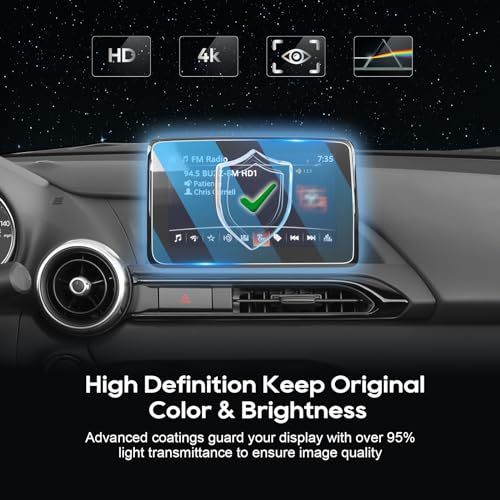 Image of LFOTPP Tempered Glass Screen Protector 7 Inch for Mazda Mazda 3(2014-2016) | CX-3(2016-2021),MX-5 Miata(2016-2023),F i a t 124 Spider(2017-2020),Toyo t a Yaris(2018-2020) Accessories