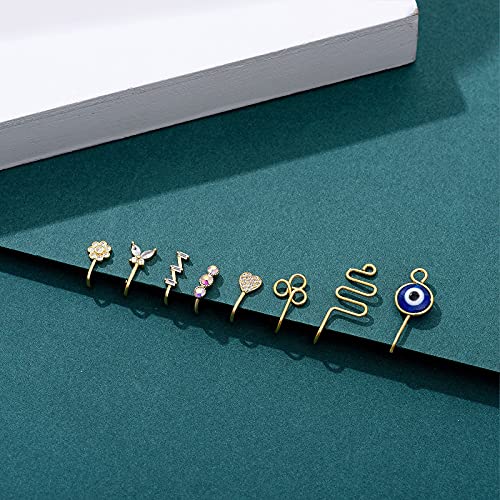 TAMHOO 25 Pcs Multi-Style Fake Nose Rings for Women and Men -Gold Plated Copper African Nose Cuff Non Piercing for Teen Grirls - Nice Gift for Her on Birthday/Valentines Day/Christmas