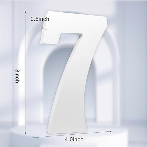 Miniatura 2 de Números de madera blanca de 8 pulgadas, números de madera sin terminar para decoración de pared, números decorativos de pie, rebanadas, decoración