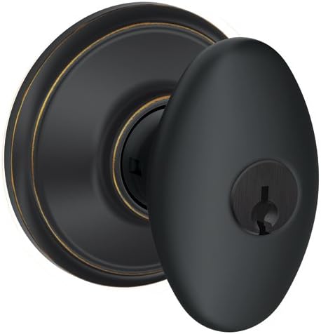 Schlage F51-SIE Siena Keyed Entry F51A Panic Proof Door Knob, Aged Bronze