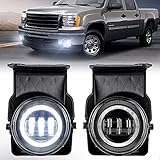 SUPAREE LED Fog Light Assembly with Halo Ring White DRL for 2003-2006 GMC Sierra 1500 2500HD 3500HD...