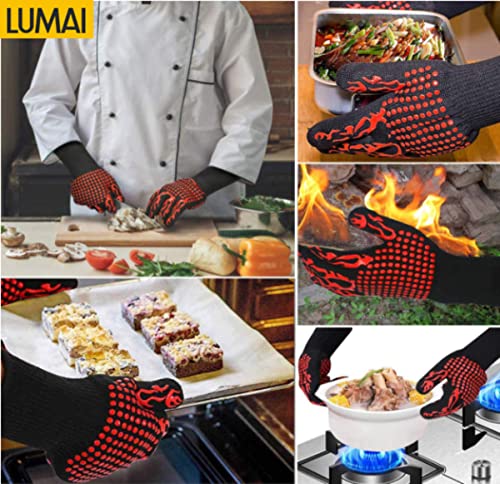 Luva de Churrasco e Cozinha Anticorte e Resistente a Chamas Ultra Resistente (Vermelho)