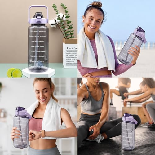 Image of Transparent Water Bottle 2000ML with Motivational Time Marker | Leak Proof&Break-Proof 2 litre water bottle | Best Usage For Office /School /Gym /Travel Water Bottle