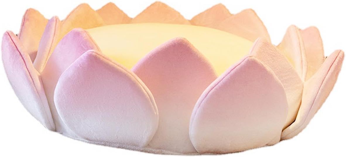 Gralara Lotus Flower Shape Cushion, Floor Pillow Comfort Washable Cute Meditation Cushion Floor Seating Cushion for Floor, Party, Dining Chair, Car, 62cm