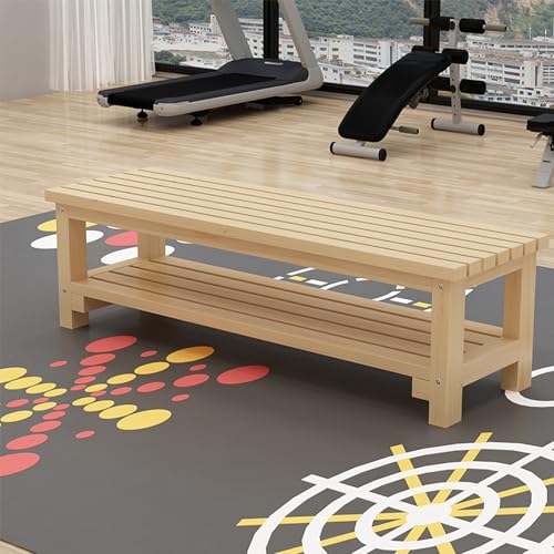 Banco de entrada de madera maciza taburete de comedor y mueble para pasillo 2