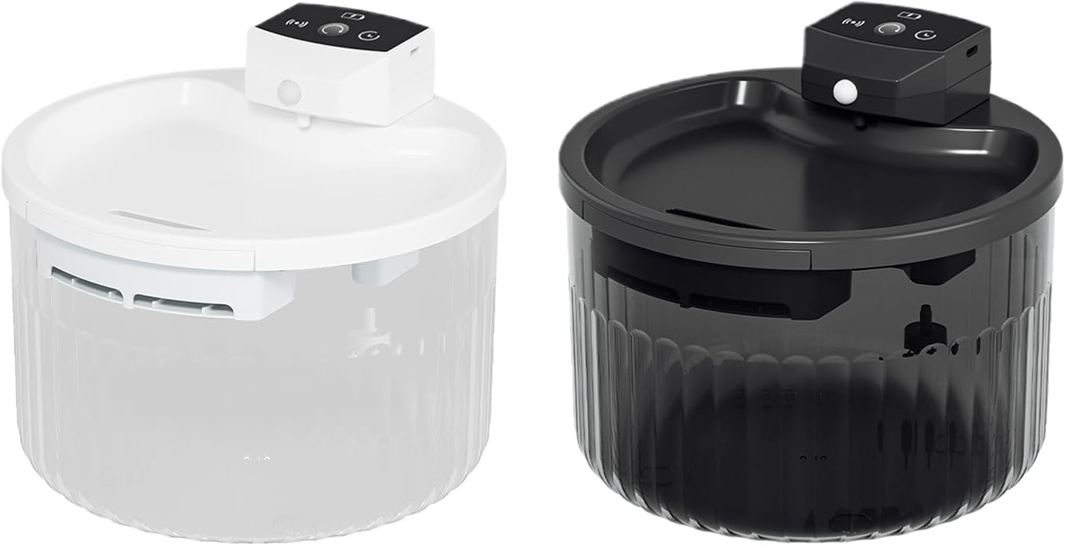 Cat Water Fountain Wireless,2L Kitten Waterer - Automatic Pet Water Dispenser - for Pet Parents Veterinarians Animal Shelters Farm Owners Garage Barn Patio Cattery Living Room