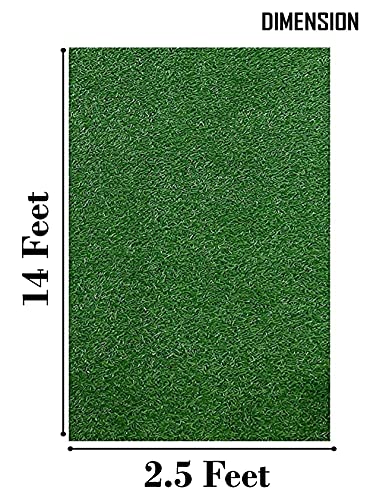 Image of Yellow Weaves 35 Mm High Density Artificial Grass Carpet Mat For Balcony, Lawn, Door (2.5 X 14 Feet), Green