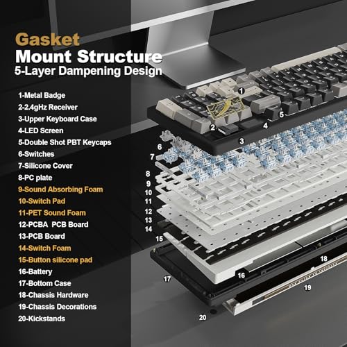 YUNZII IF99 96%レイアウト ワイヤレス ゲーミングキーボード の商品画像 4