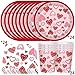 Imagen de YGCHEN Vajilla de Fiesta de San Valentín Cubiertos Forma de Corazón Vajilla para Fiesta Amor Vajilla de Fiesta Platos Taza Papel Servilleta Boda Decoración de Fiesta 24 Invitados