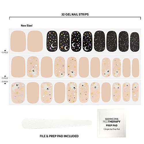 Dashing Diva Gloss Halloween Glow In The Dark Nail Strips - Boo Crew | Uv Free, Long Lasting, Cute Halloween Gel Nail Stickers | Contains 32 Nail Wraps, 1 Prep Pad, 1 Nail File #TOP2