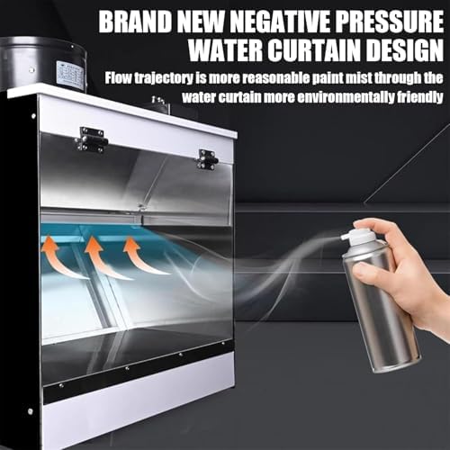 Portable Airbrush Spray Booth with 80w Exhaust Fan & LED Lighting, Dual Filtration, 1300 m³/h, Ideal for Model Making, Nail Art, Pottery & Craft Projects - 50x50x40cm