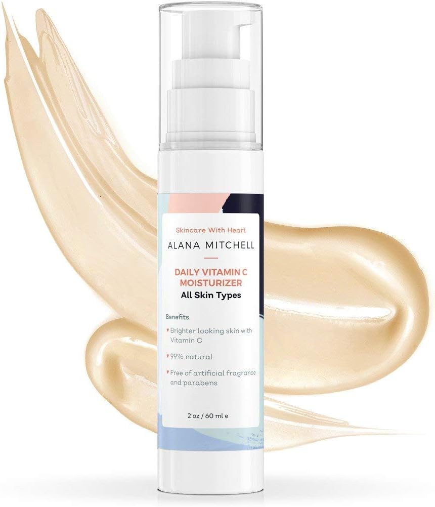 Alana Mitchell Daily Vitamin C Serum for Face โ Hydrating Face Moisturizer for Women & Men โ Anti Aging Face Serum w/Natural Ingredients โ Facial Skin Care Products for All Skin Types (2 oz)