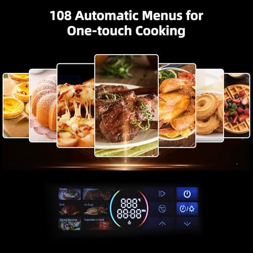 Image of 24 Inch Built-in Electric Single Wall Oven, 2.5 Cu.ft Convection Oven with 8 Cooking Functions, 360 Rotating Rotisserie, Color Touch Screen, Timer & Safety Lock, Stainless Steel Design