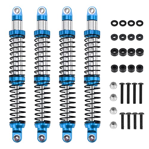 Rcawd 110Mm Shock Absorber Damper Universal For A Lot Of 1/10 Rc Hobby Cars, Full Aluminum Rc Shock Upgrades , 7075 Adjustable Shocks With Spring 4Pcs Hop Ups Parts Blue #TOP8
