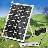 Cargador de batería solar, con 4 puertos de salida USB, para ventiladores y teléfonos inteligentes, cargador de batería solar portátil de 5 V, para uso en interiores y exteriores