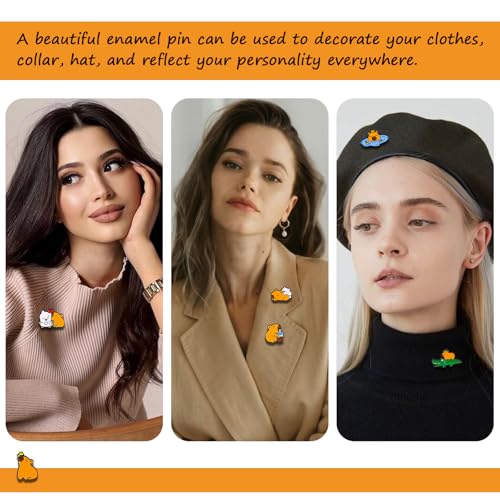 Image of 5Pcs Cartoon Capybara pin, Cute Animal Enamel Pin, Birthday Cake Donut Coffee Corn Roll Lapel Pin Alloy Backpack Pin Enamel Badge Suitable for Daily Decoration Clothes Sweater Hat Bag Collection Party Gift
