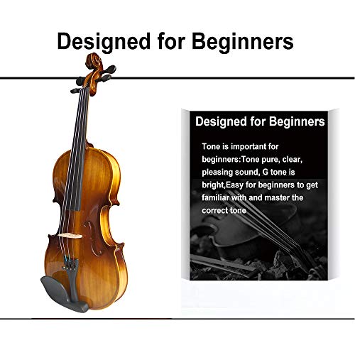 Aliyes Distinctive Violin Set Designed for Beginners/Students/Kids with Hard Case,Bow,Rosin,Extra Strings (4/4/Full-size)