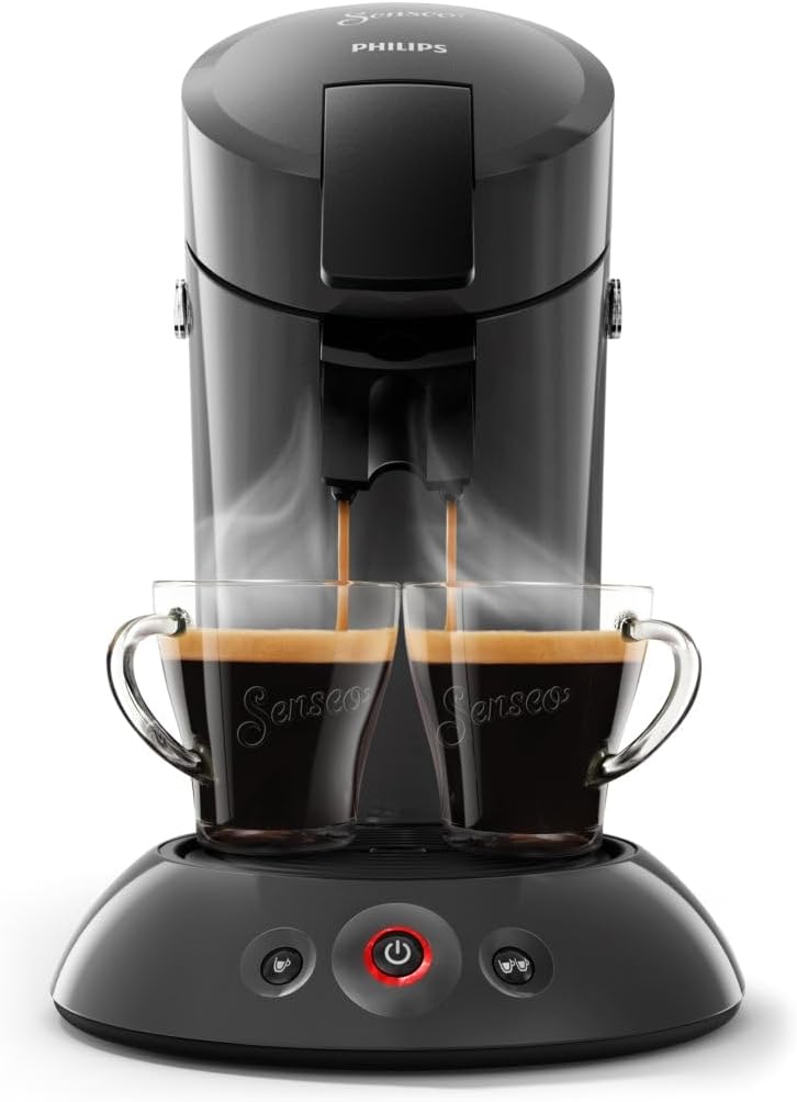 Senseo HD6553/50 Coffee Maker brewing two cups of coffee, front view