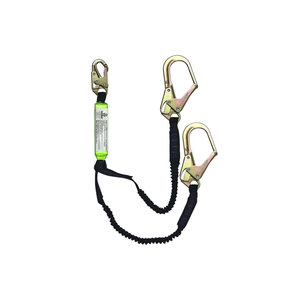 Safewaze FS576 6' Dual-Leg Stretch Energy Absorbing Lanyard w/Rebar Hooks
