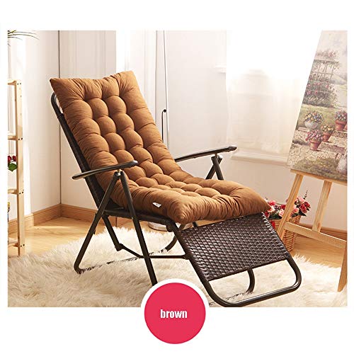 Jessi ca Sun Lounger Cushions, Portable Garden Patio Thick Padded Bed Recliner Relaxer Chair Seat, Suitable for Travel,Brown,125 * 45 * 8