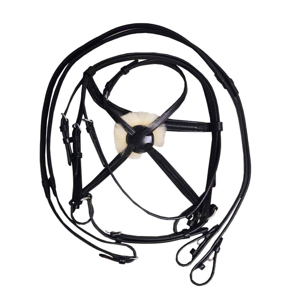 Hy Mexican with Rubber Grip Reins Grackle Bridle Extra Full Size Black