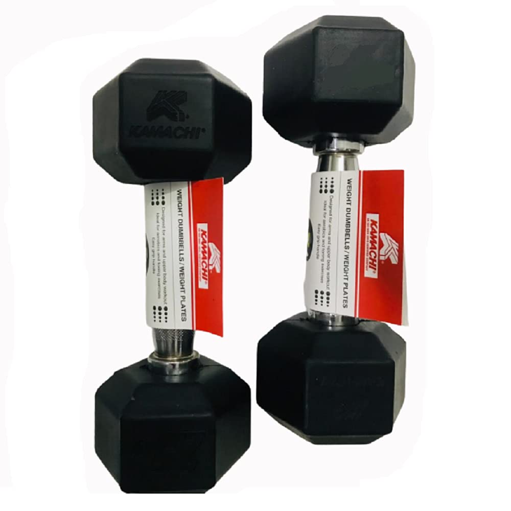 Kamachi Rubber Coated Professional Hex Dumbbells (7.5 Kg(Pair)) (B07DMJ1MYT) Amazon Price History, Amazon Price Tracker