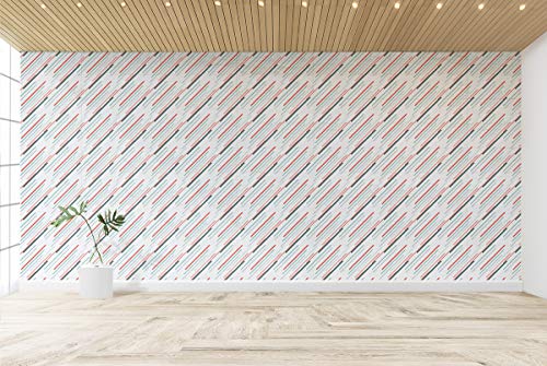 Image of DWELLSINDIA Diagonal Stripes Self Adhesive Wallpaper Waterproof, Scratch Resistant, Laminated 41cm x 244cm