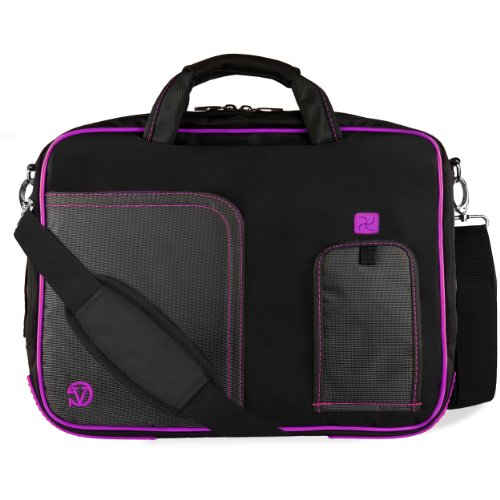 Laptop Messenger Bag 17.3 inch Compatible with Inspiron Dell Alienware m17 R2, G3 G7, Precision 17 inch (Purple Trim)