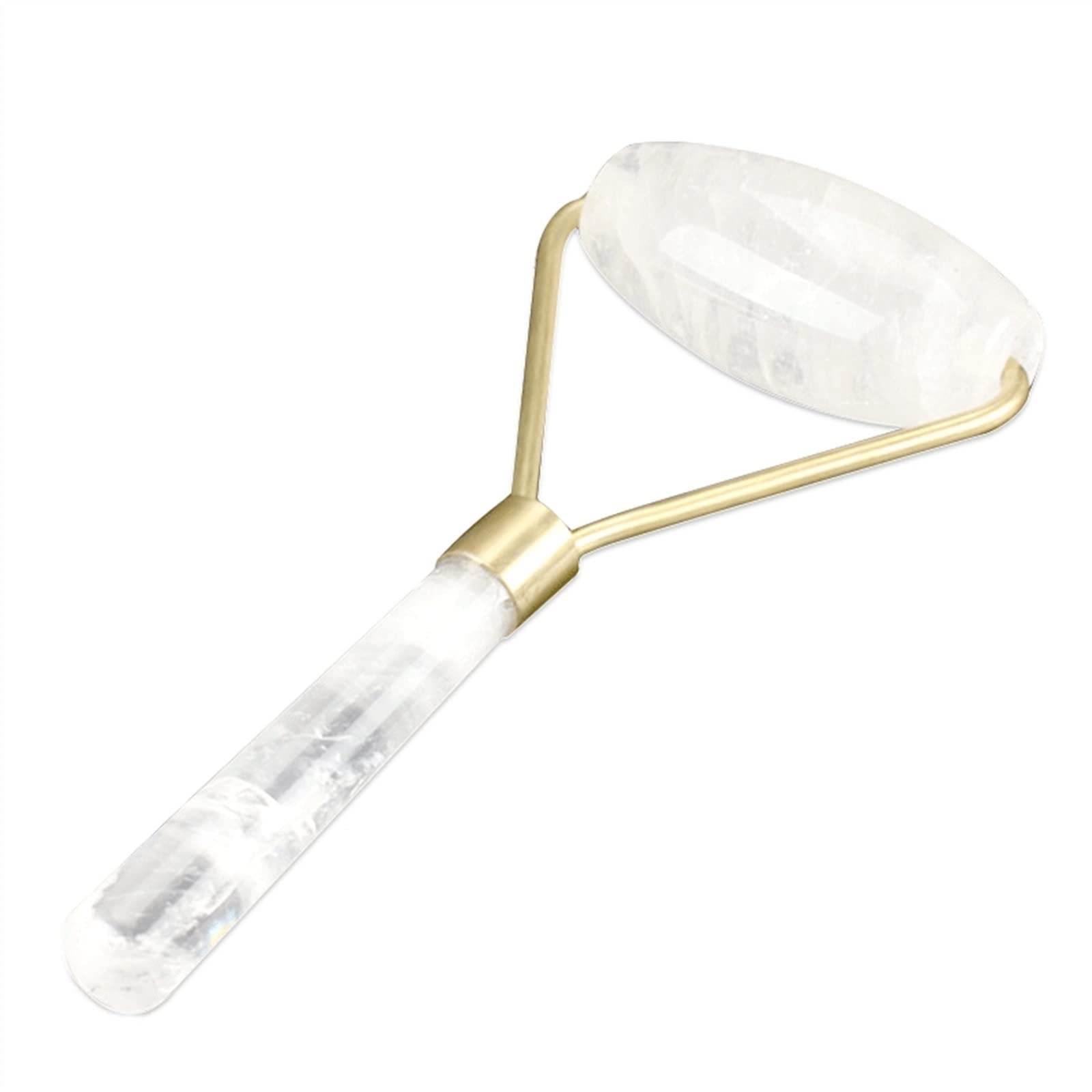 BAWHO Rodillo de Masaje de Cuarzo Transparente, masajeador Facial Adelgazante, Herramienta de elevación de Cristal de Cuarzo, Masaje de raspado de Jade GuaSha, relajación, 1 Uds.