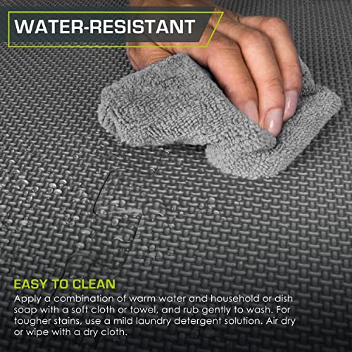 ProsourceFit Weaved Pattern Extra Thick Exercise Puzzle Mat ¾-inch, EVA Foam Interlocking Tiles for Protective, Cushioned Flooring for Home and Gym Equipment; Grey, 24 SQ FT, 6 Tiles by ProsourceFit - Image 6