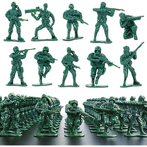 Wankko 2-Inch Plastic Army Men Action Figures, 10 Unique Sculpts, Pack of 100 (Green) Cover