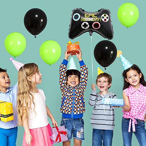 107 Pcs Game On Balloons Arch Garland Party Decoration Black Green Video Game Party Supplies For Level Favor Theme Birthday Party Decorations #TOP3