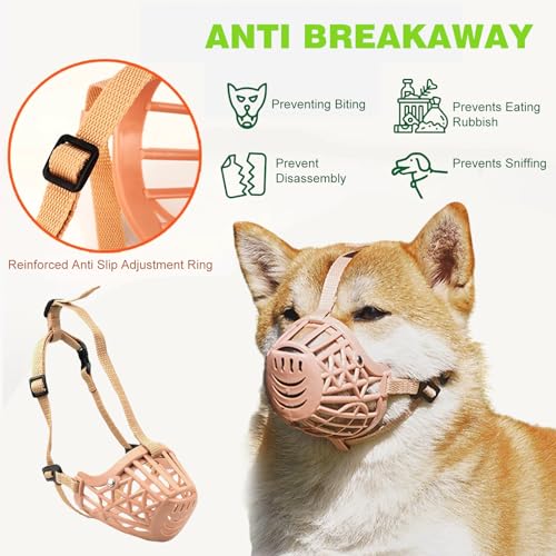 PETCUTE Maulkorb Hund,Korbmaulkorb füR Hunde,Verstellbar und Sicher Atmungsaktiv Maulkorb Für Kleine Mittlere Große Hunde mit Wattiertem Nasenstück,Beißschutz,Schwarz XS