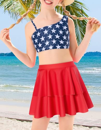 Image of RAISEVERN Girls Swimsuit 3 Piece Bathing Suits Cute Swimwear for 5-12 Years