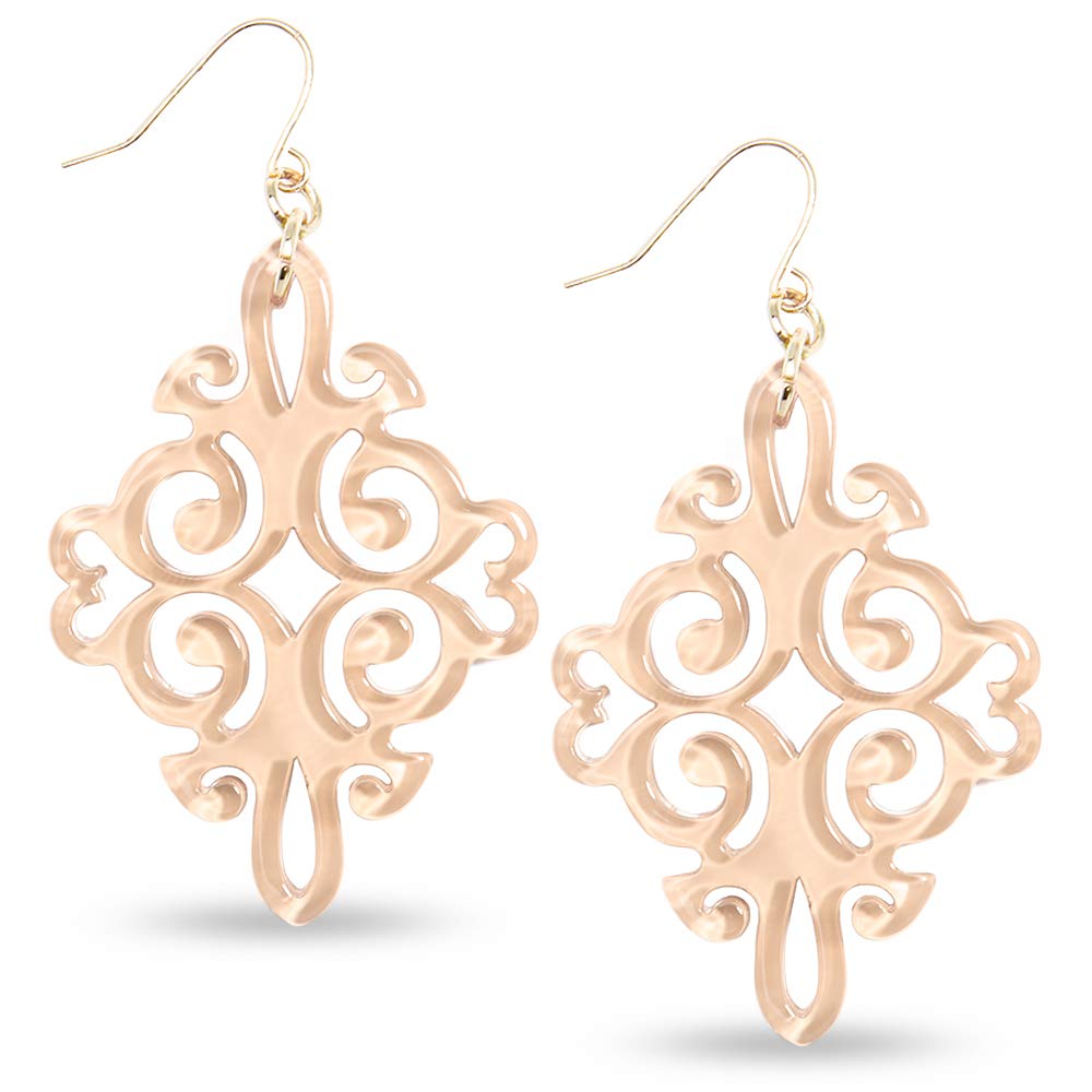 ZENZII Acrylic Resin Twirling Drop Earrings for Women