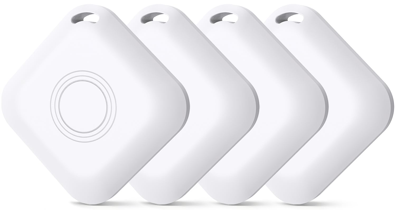 Air Tracker 4 Pezzi, Smart Tag Supporto Apple Dov'è, Trova Oggett, Smart Tag Localizzatore per Portafogli, Bagagli, Borse, Zaini, Valigie, ZainiBorse (solo iOS)