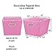 Household Essentials 92-1 Medium Tapered Decorative Storage Bins | 2 Pack Set Cubby Baskets | Pink and White Mini-Dots