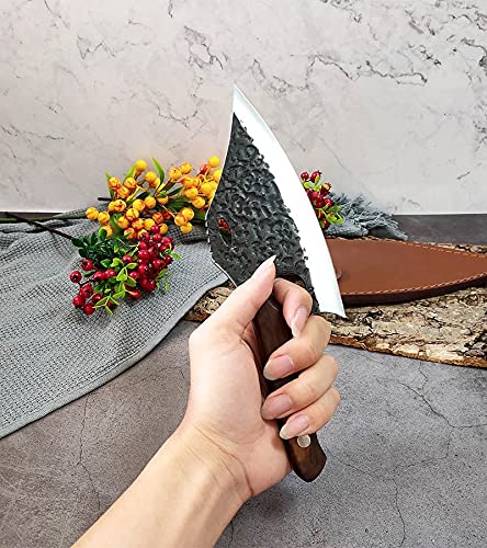 Boning Knife, Forged hammered slicing meat cutting and fish killing knife portable slaughter deboning knife outdoor multi-purpose small knife BY ZZYY (Color : B)