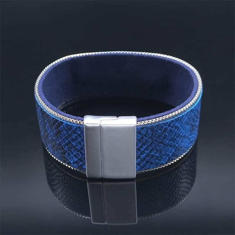 Miniatura 5 de KINSPORT Fashion Blue Pu Pearl Bracelet Chain for Women Width Bracelets Bracelets Women Jewelry Bisuteria