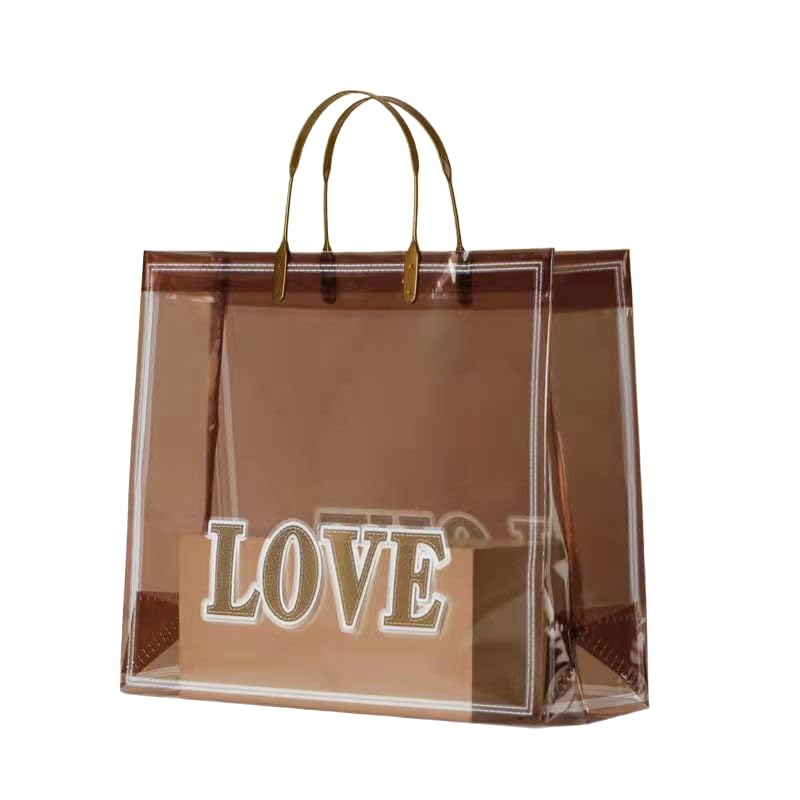 Sac cadeau transparent en PVC avec poignée pour emballage de fête