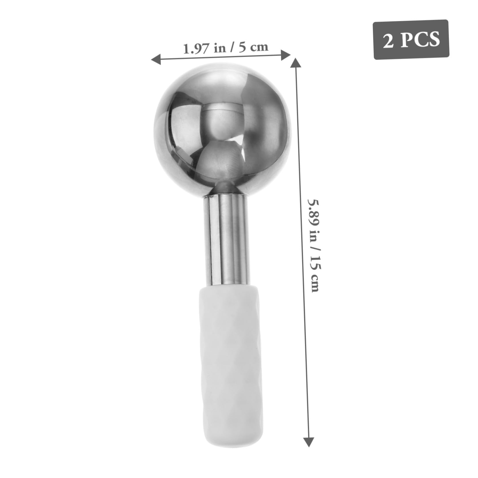 Homoyoyo 2 Globos Faciales de Acero Inoxidable, Masajeador Facial para Ojos y Cuello, Efecto Refrescante Antiedad, 2 Piezas