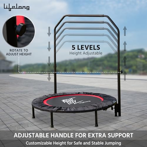 Image of Lifelong 40-Inch Foldable Trampoline for Kids with Handle Support, Exercise Trampoline for Indoor & Outdoor Workout, Cardio Fitness Jumping for Home Use