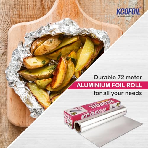 Image of 72M Aluminium Silver Kitchen Foil Roll Paper Aluminium Foil