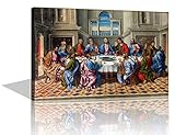 TUMOVO La Ultima Cena Cuadro Paintings on Canvas The Last Supper Wall Decor Jesus Pictures for Wall Modern Artwork Home Decor for Living Room Framed Gallery-Wrapped Stretched Ready to Hang(16''x24'')