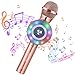 Karaoke Mikrofon Kinder, FISHOAKY 4 in 1 Mikrofon Geschenke für Mädchen Spielzeug Jungen Mädchen Tragbares LED Handmikrofon Bluetooth mit Lautsprecher Home Party Kompatibel Pad PC Smartphone