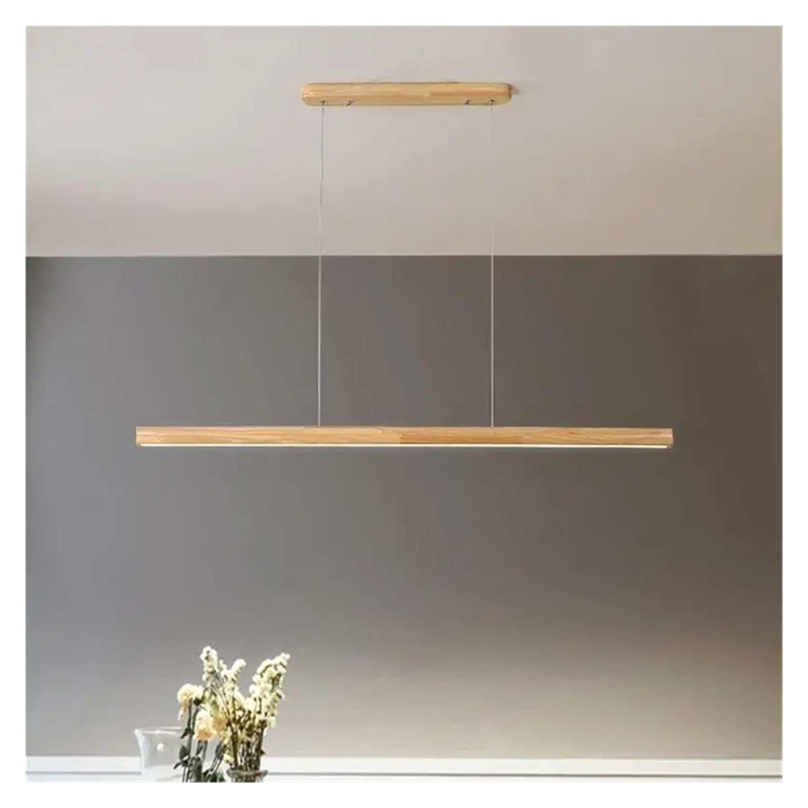 Suspension LED nordique au design épuré et finitions lustrées pour salle à manger